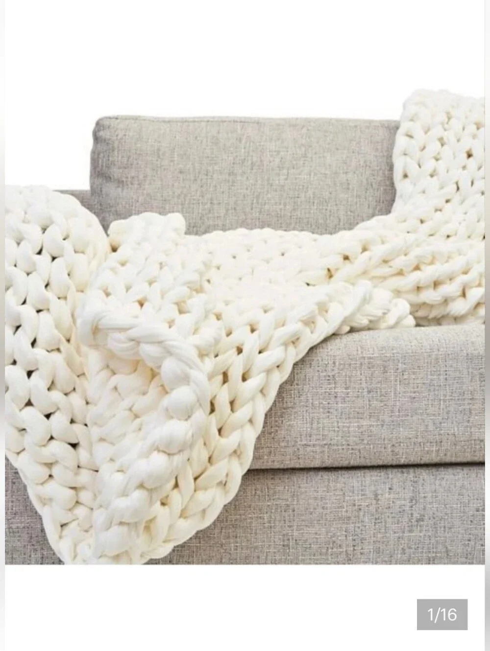 New Bearaby Cotton Napper Cooling Weighted Blanket with Duffel Bag White 10LB